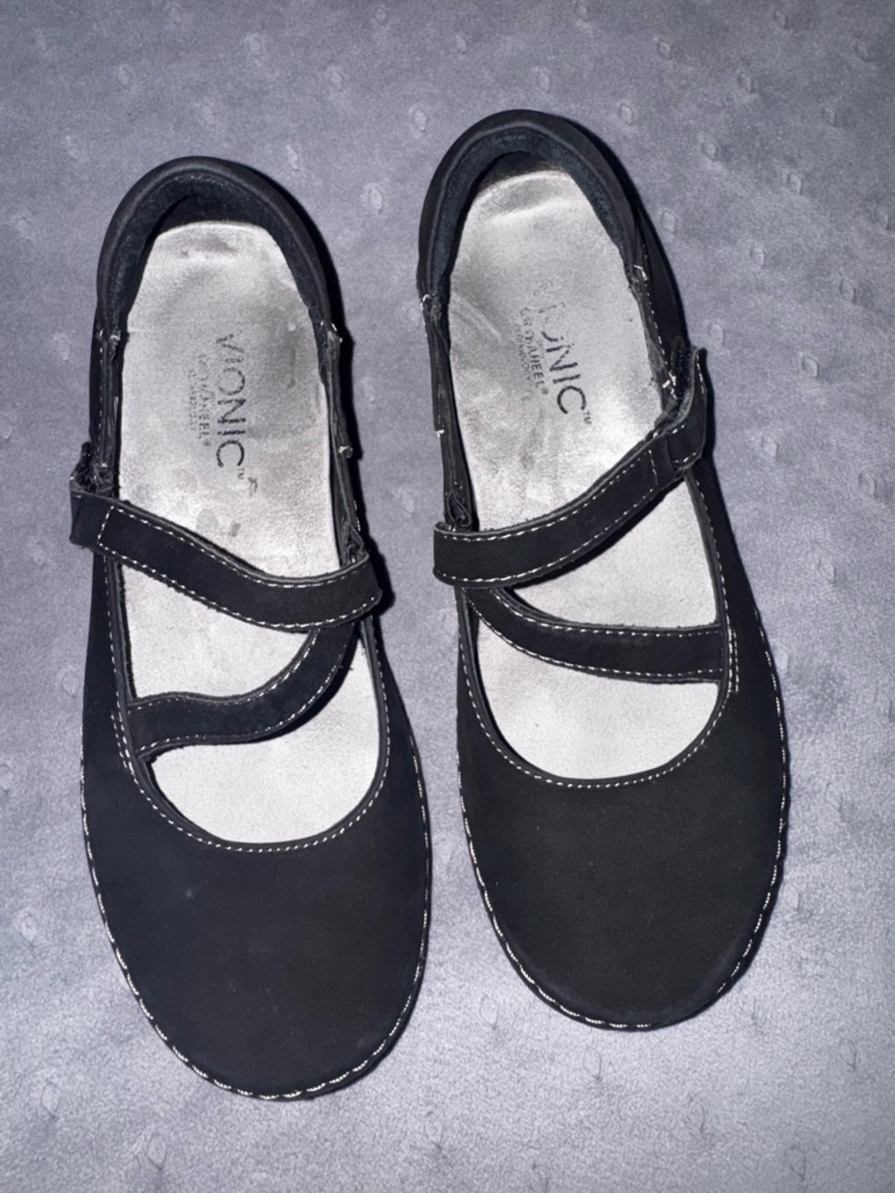 Vionic Judith Black Suede Mary Jane Shoes